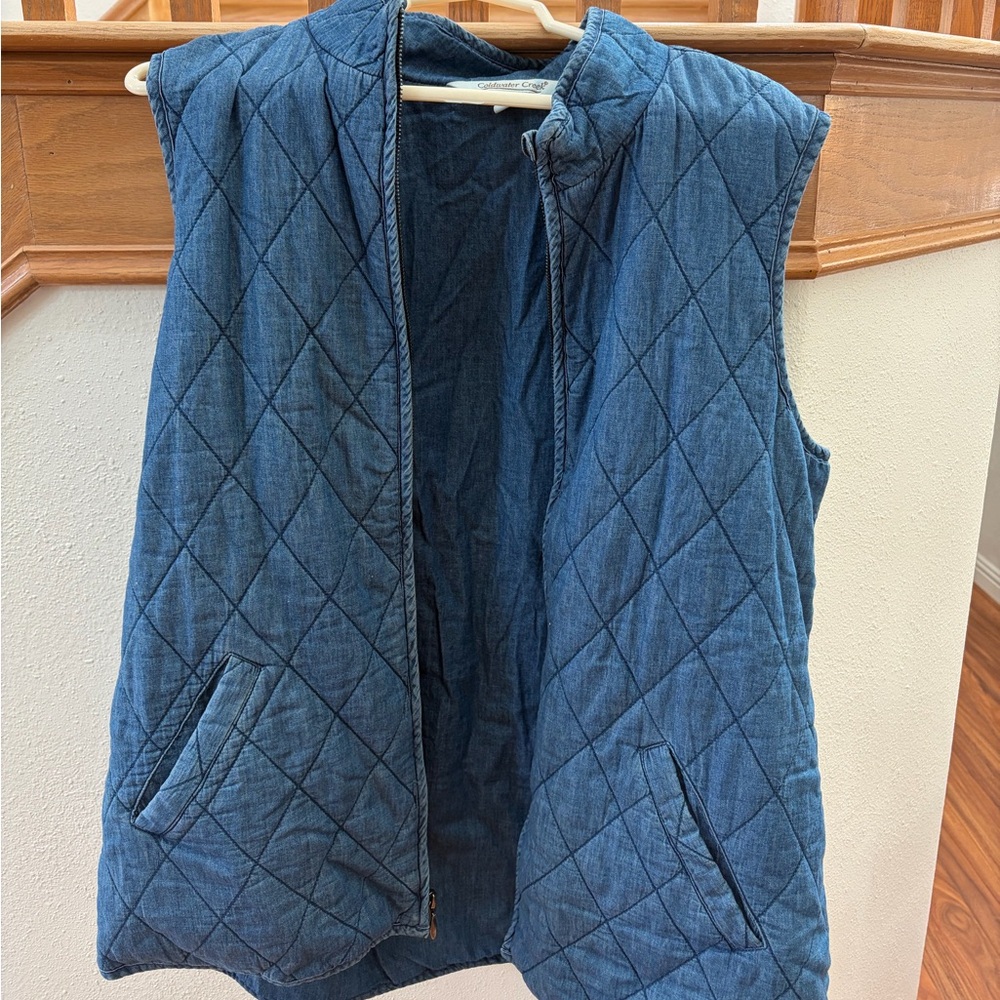 Coldwater Creek Denim Blue Quilted Vest
